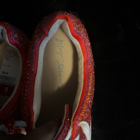 Betsey Johnson Sparkling Red Sneakers - Picture 2 of 4